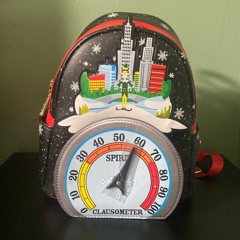 Loungefly Elf Clausometer Light Up Mini Backpack Buddy The Elf Christmas NWT